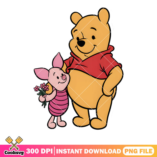 Duo piglet pooh poster png, disney piglet png, winnie the pooh png