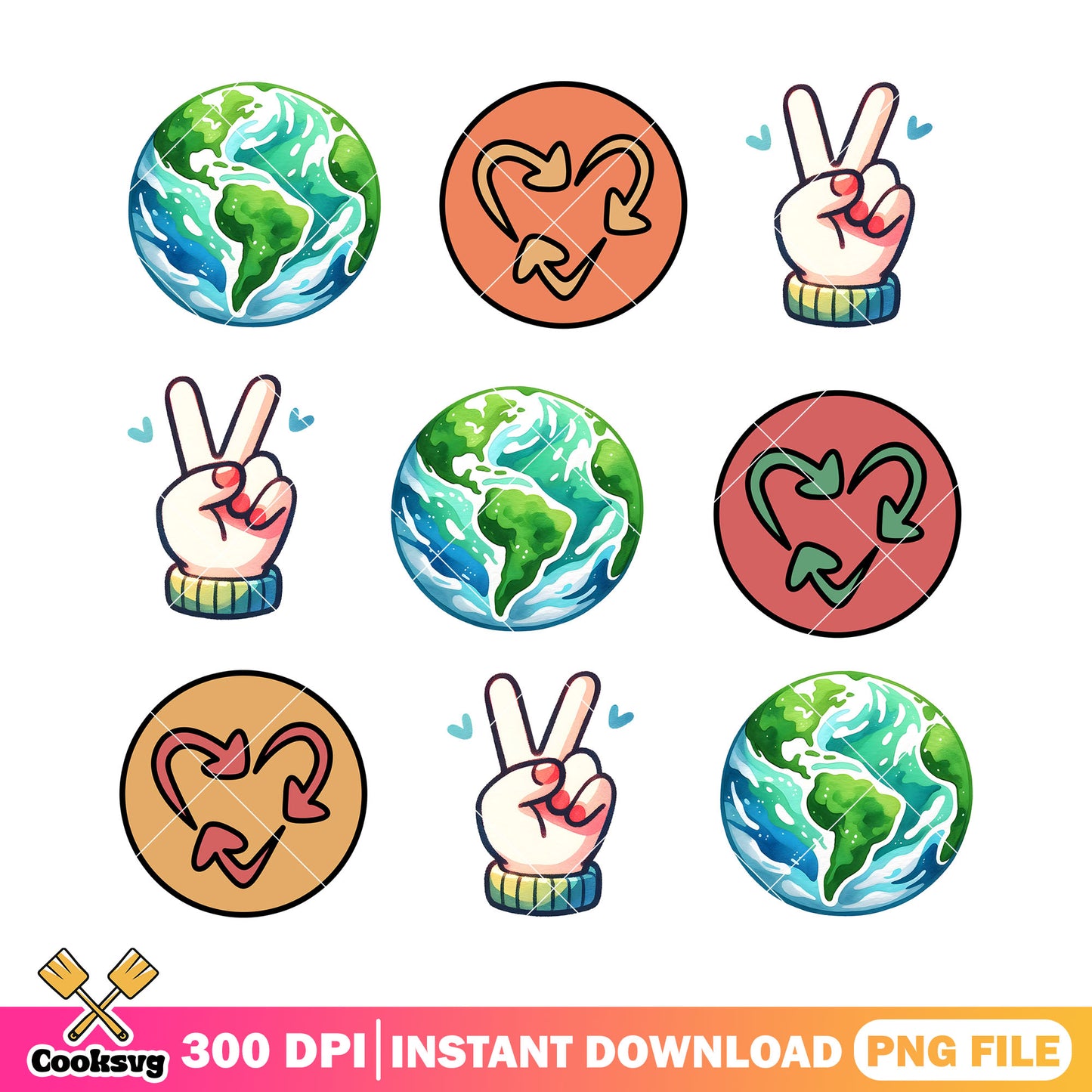Earth day symbol bundle design png, earth day quiz png