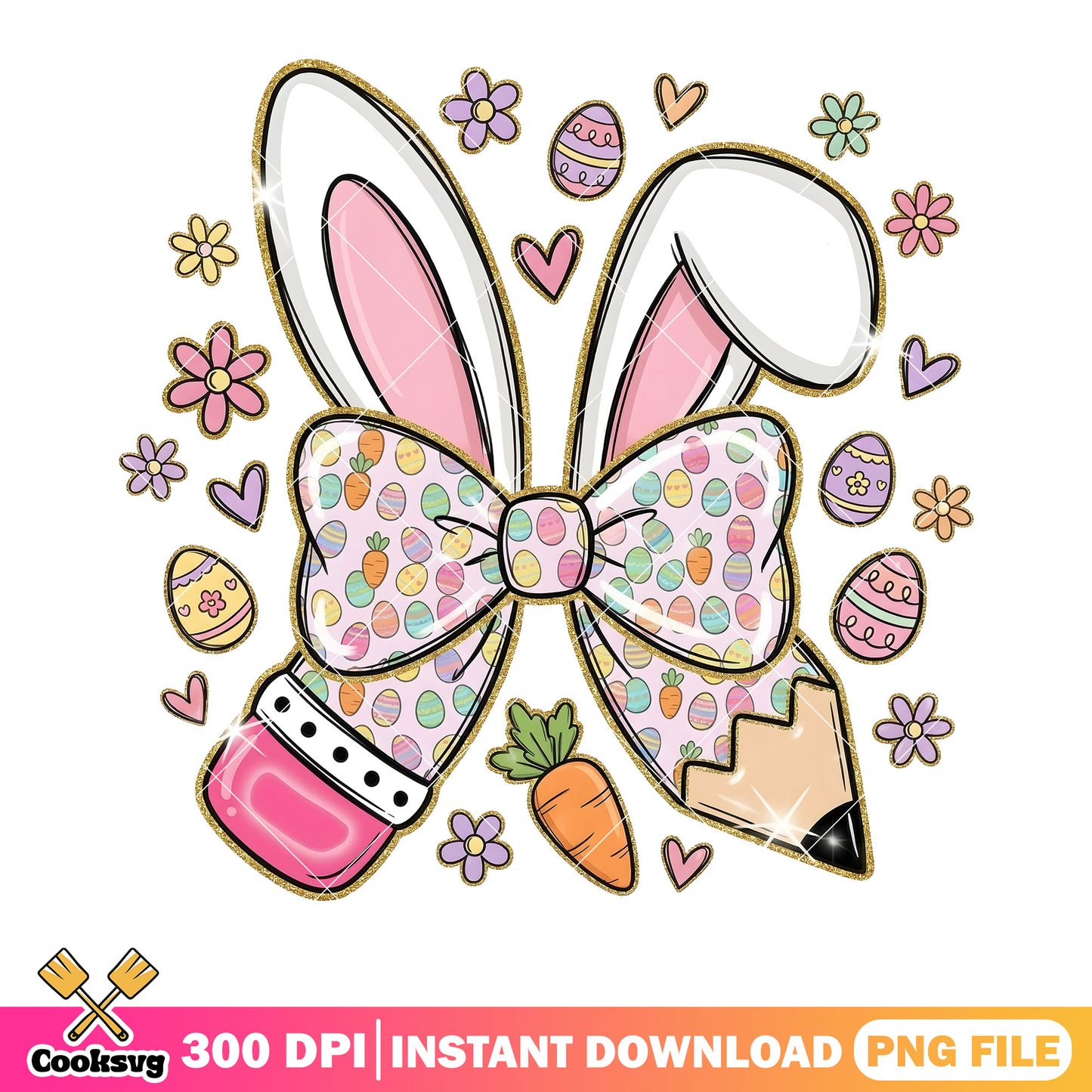 Easter vibes bunny ear png, easter egg png, easter day png