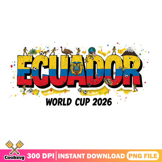 Ecuador World Cup 2026 PNG, Soccer Ecuador Flag PNG, Football PNG