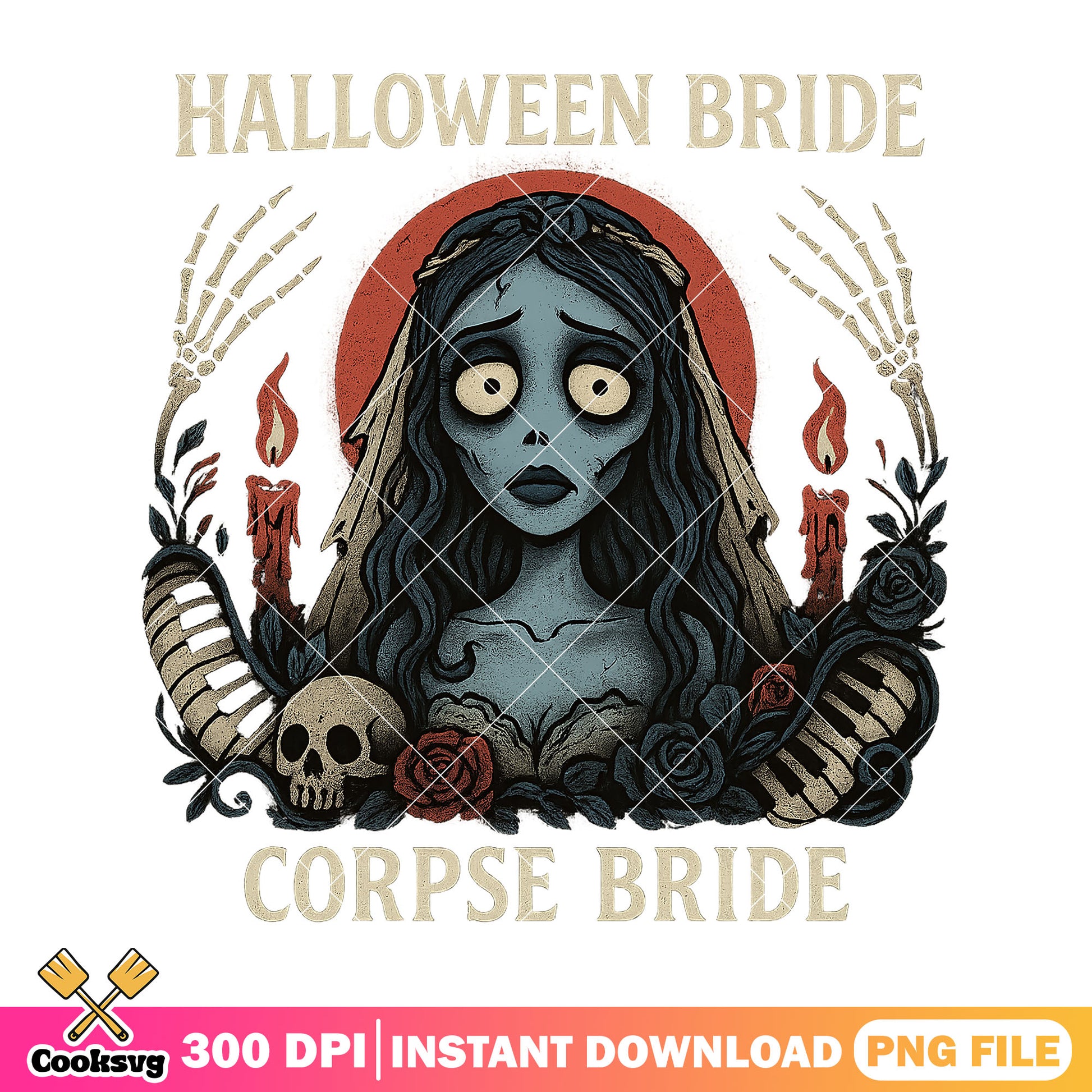 Eerie corpse bride png, bride halloween png, horror bride png