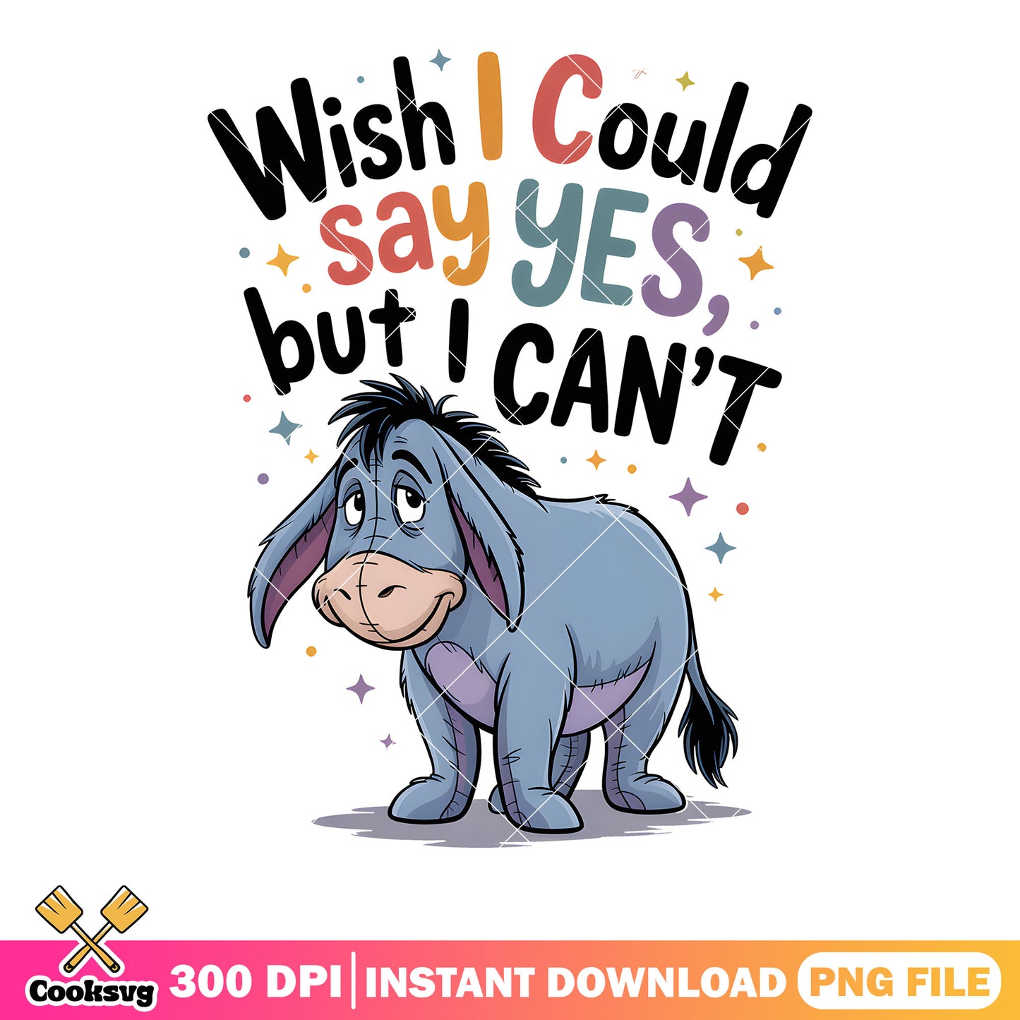 Eeyore cant say yes png, disney vibes png, pooh eeyore png