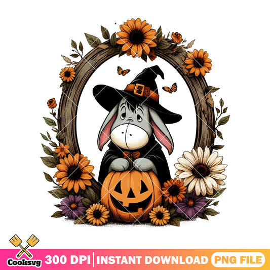 Eeyore in witch hat png, eeyore disney png, happy halloween png