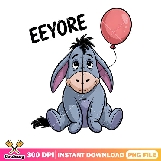 Eeyore with balloon vibes png winnie the pooh eeyore png