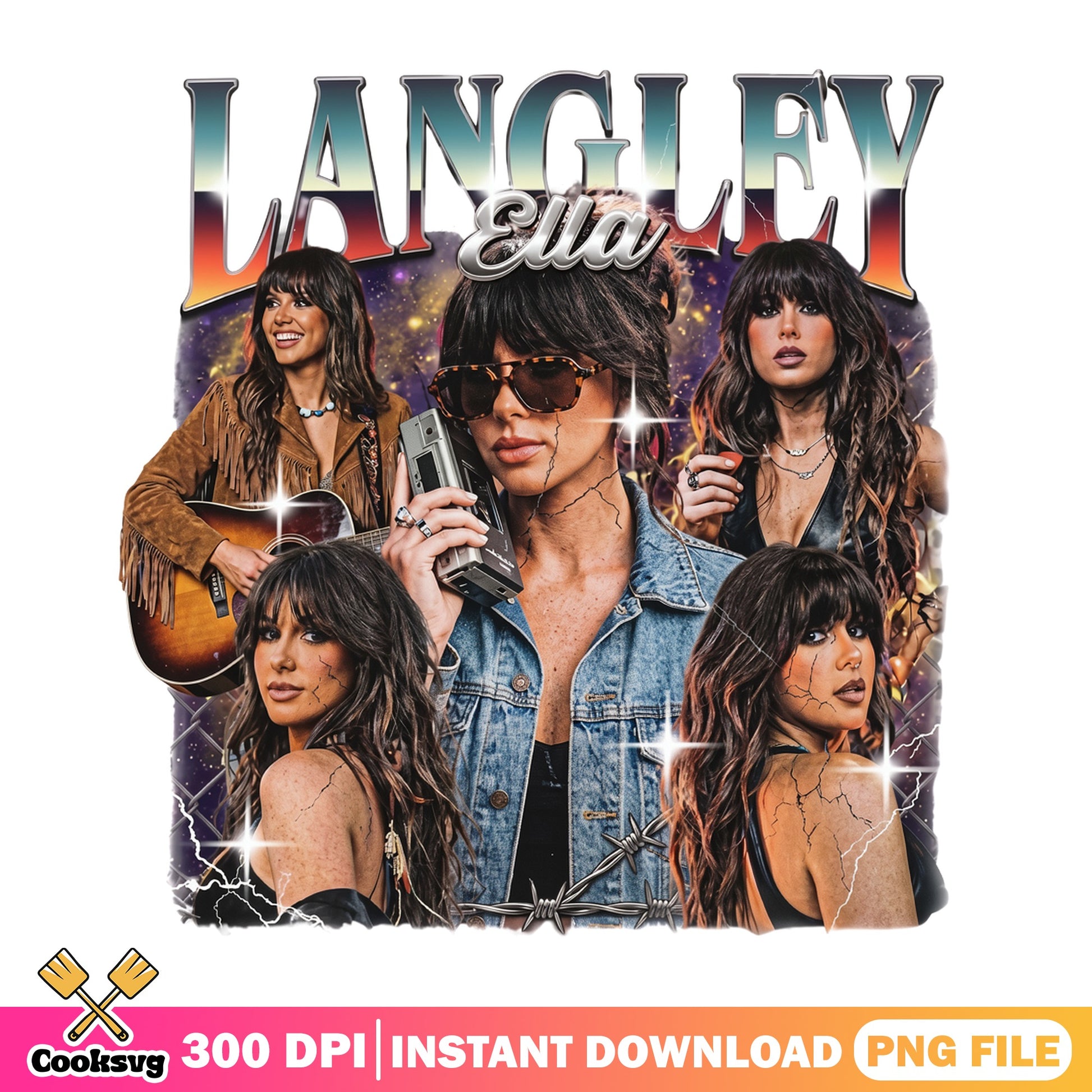 Ella Langley Vintage Bootleg PNG, Country Music PNG, Singer PNG