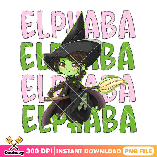 Elphaba wicked cute baby png, Elphaba wicked png, wicked movie​ png