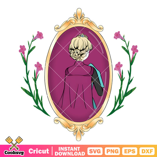 Elsa Back and Disney Magic Mirror PNG, Elsa Princess PNG