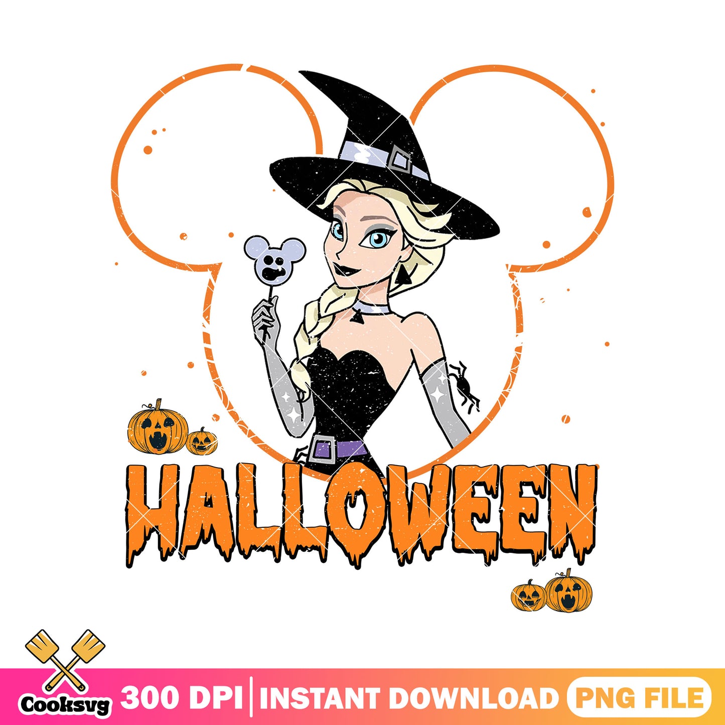 Elsa cosplay witch design png, halloween cartoon png, disney elsa png