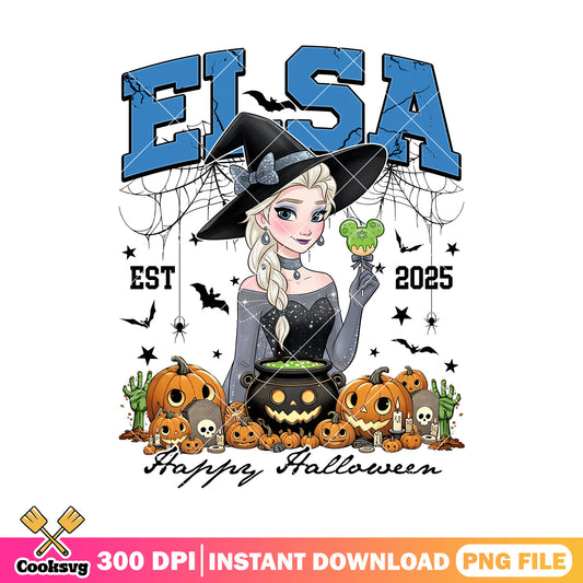 Elsa the witch design png, halloween disney png, horror elsa png