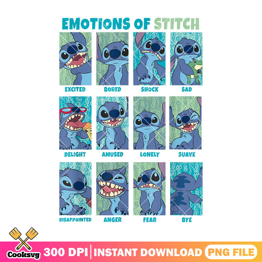 Emotion of stitch disney png, stitch emotion png, cute stitch png