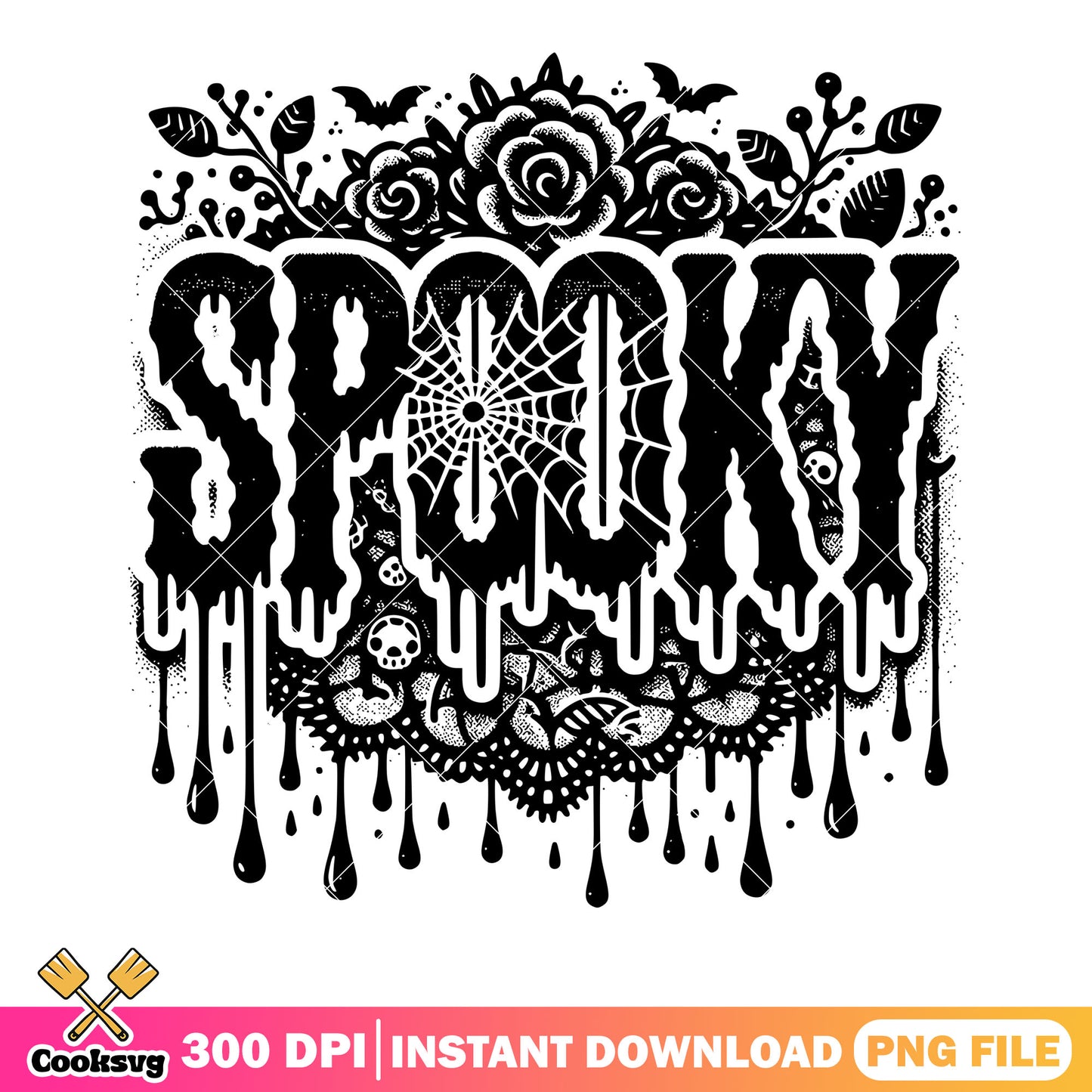 Enchanting flower bloody png, spooky halloween png, scary halloween png