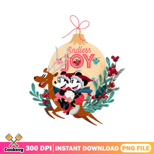 Endless joy png, disney christmas png, mickey and minnie png