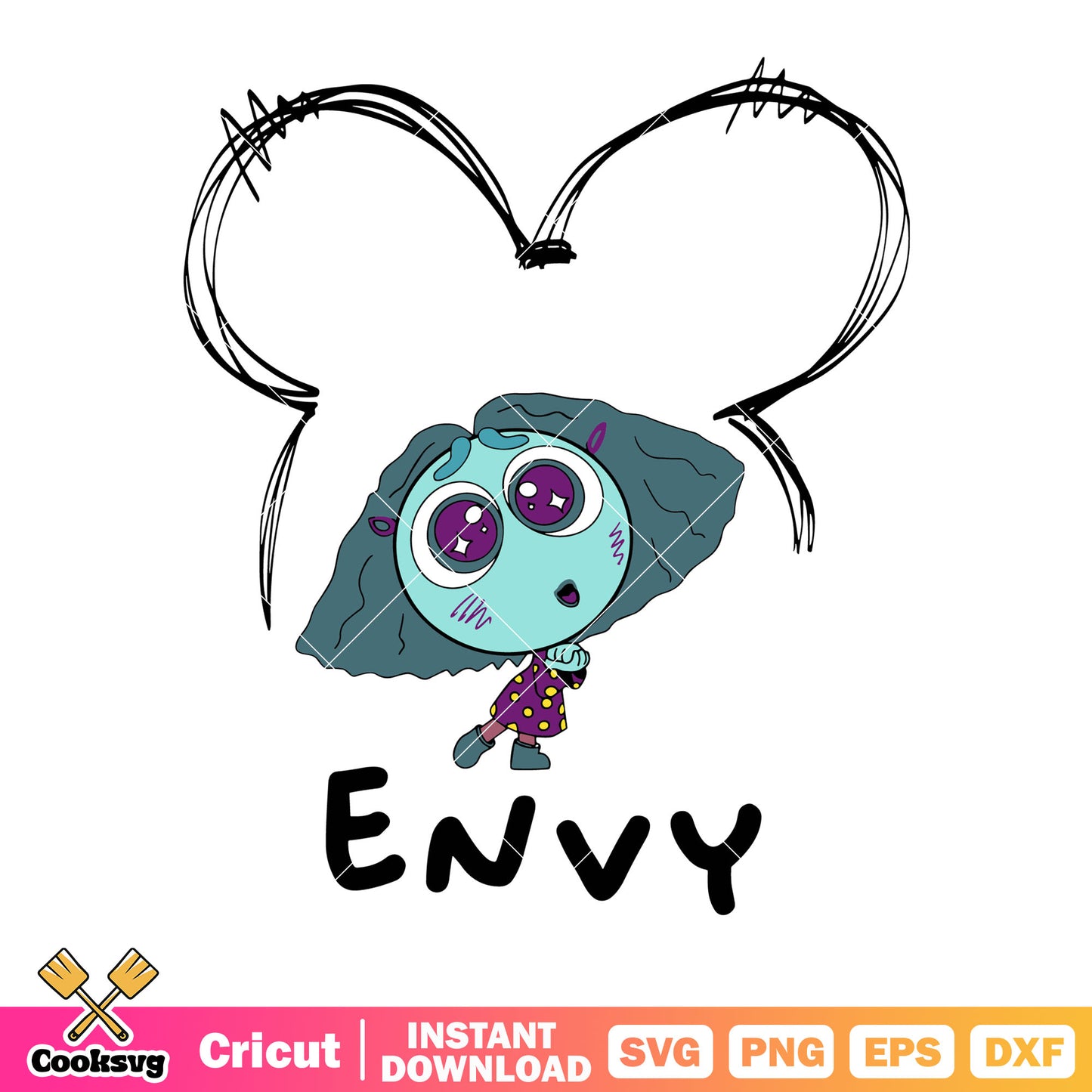 Envy character svg, insde out 2 svg, disney pixar movie svg