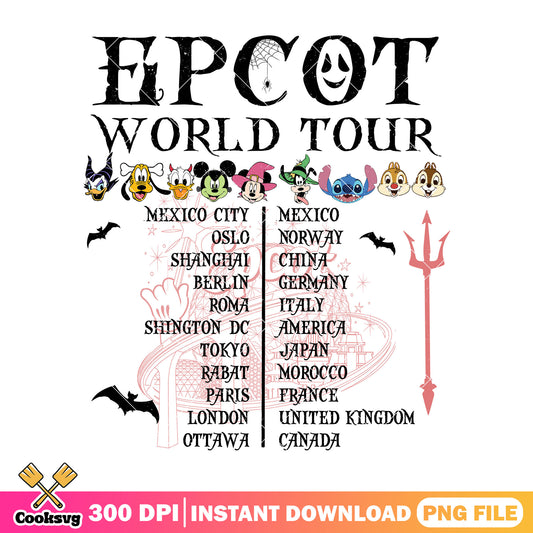 Epcot world tour design png, when is halloween png, cartoon mickey png