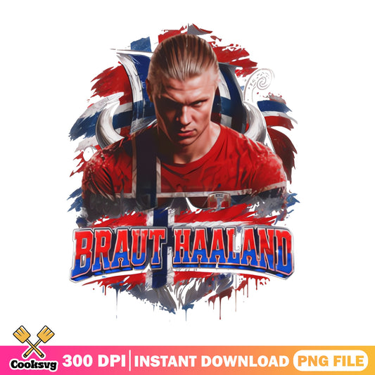 Erling Haaland Norway Flag PNG, Soccer Player PNG, Football PNG
