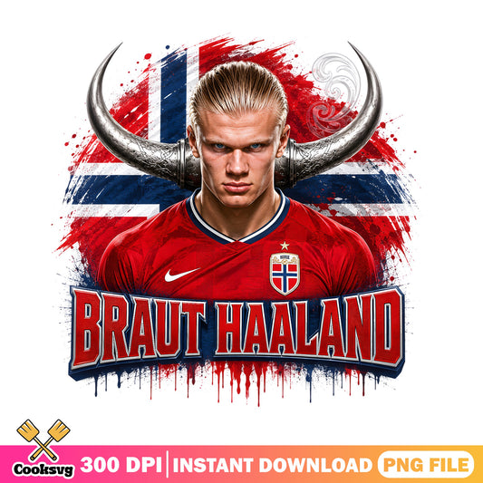 Erling Haaland Norway Football PNG, Soccer Player PNG, Viking PNG