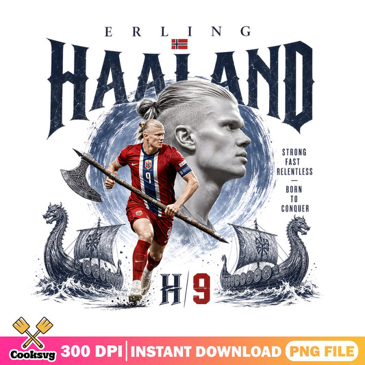 Erling Haaland PNG, Soccer Player Viking Design PNG, Football PNG