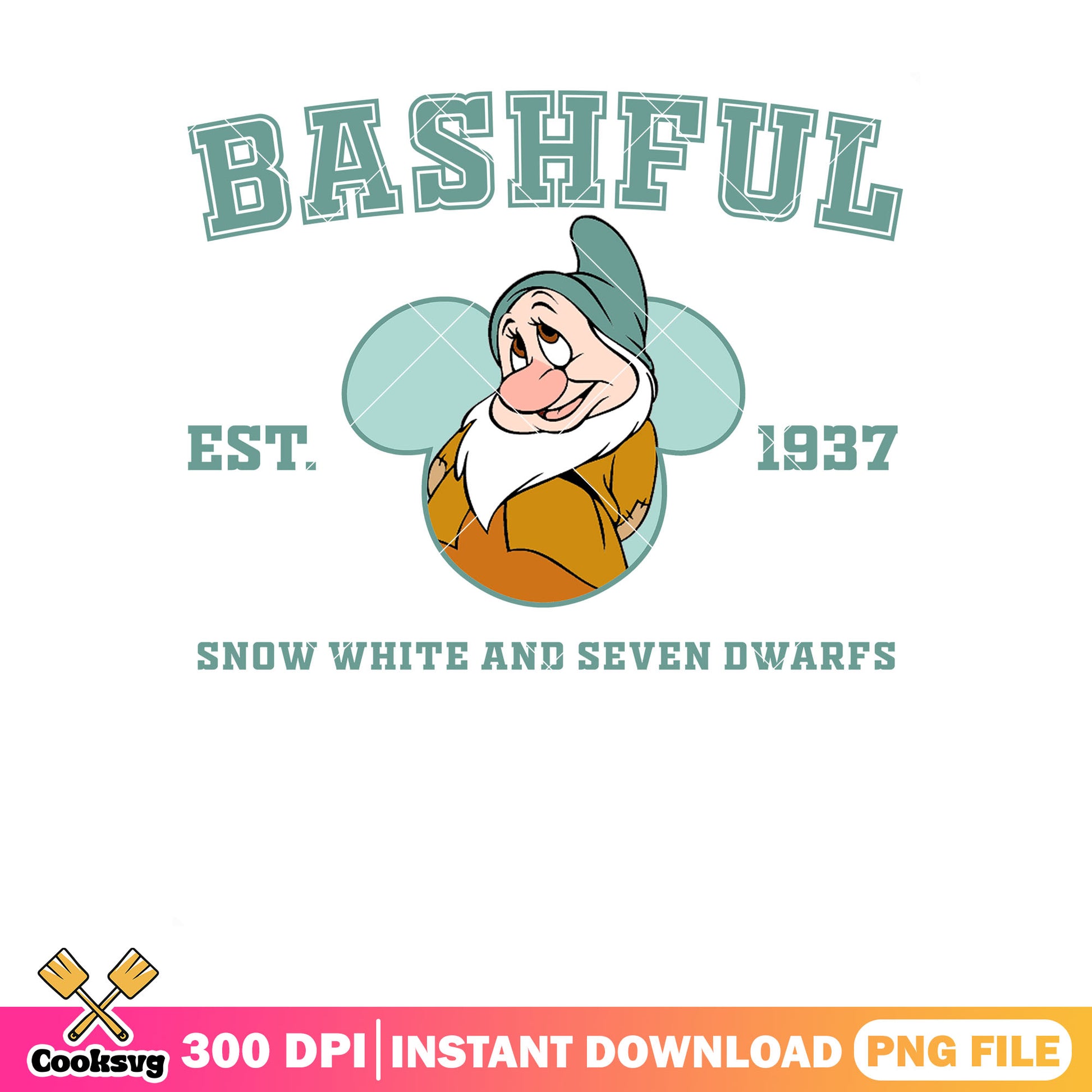 Est 1937 bashful png, bashful dwarf​ png, disney movies png
