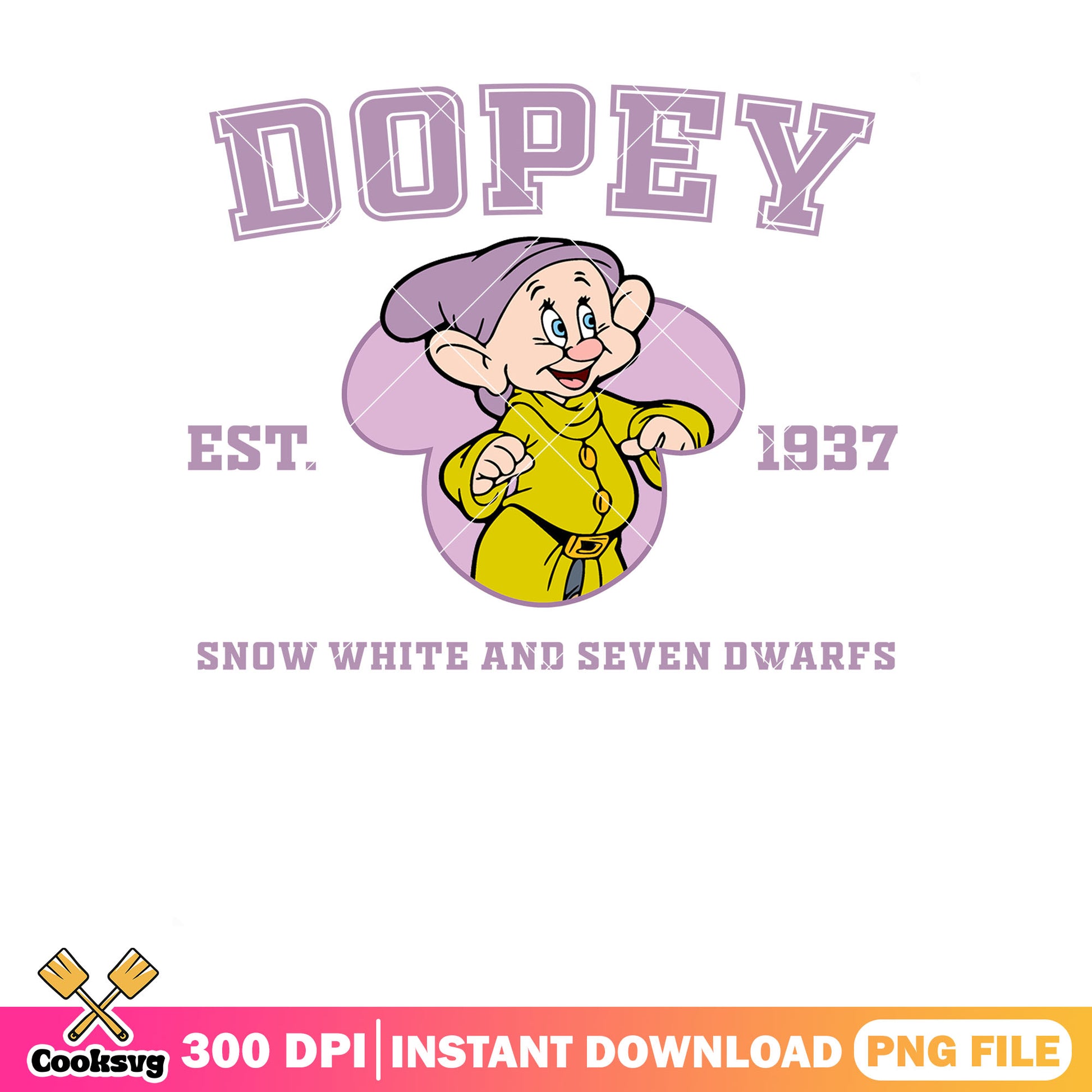 Est 1937 dopey png, dopey dwarf​ png, walt disney png