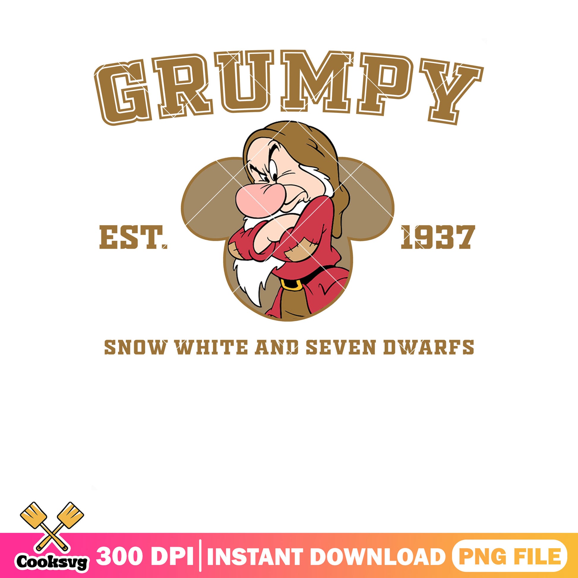 Est 1937 grumpy png, grumpy dwarf​ png, walt disney png