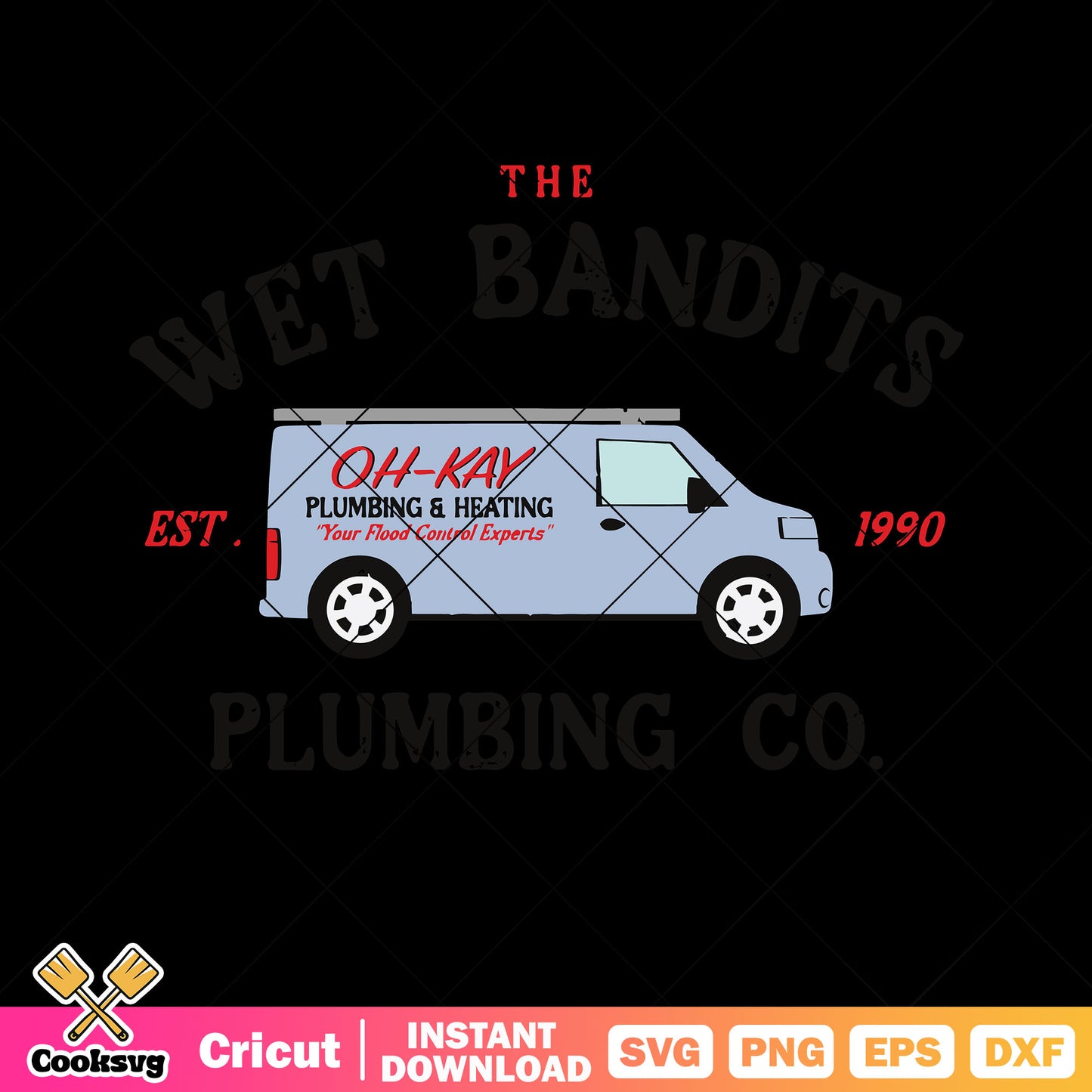 Est 1990 your flood control experts svg, plumbing and heating svg, mini van svg