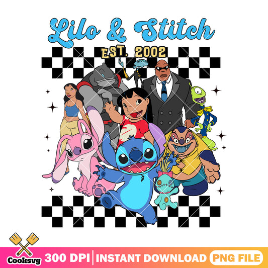 Est 2002 lilo and stitch png file, lilo and stitch png, stitch friends png