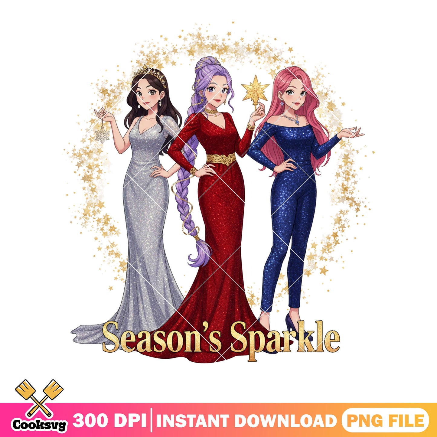 Evening party christmas png, kpop demon hunter png, huntrix png