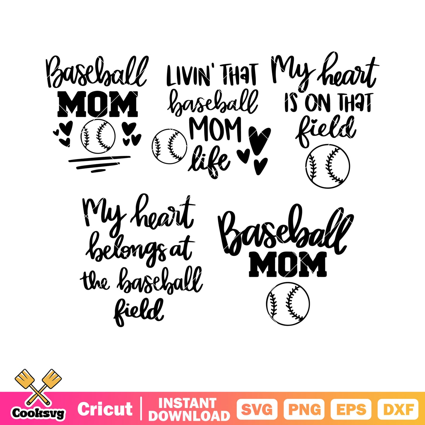 Every title for a day svg, baseball mom svg, living that baseball mom life svg