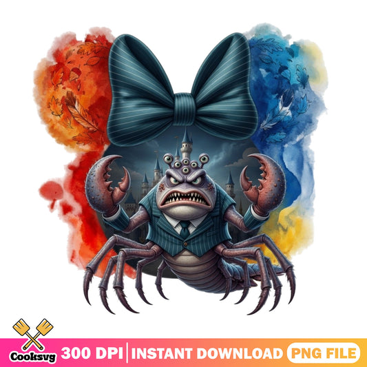 Evil Crab Villain Minnie Bow PNG, Disney Halloween PNG, Spooky Castle PNG