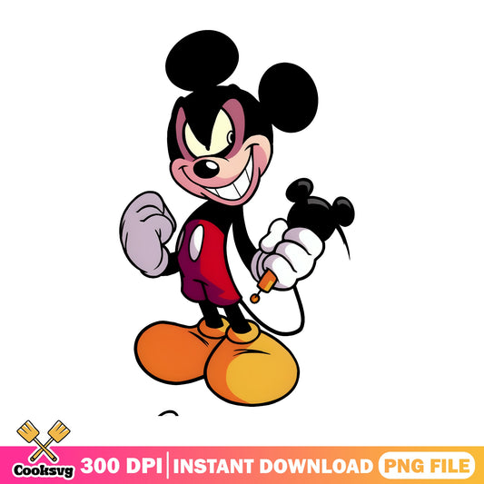 Evil Mickey Mouse Horror PNG, Scary Disney PNG, Halloween PNG