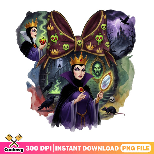 Evil Queen Disney Villain PNG, Snow White Minnie Ear, Halloween PNG