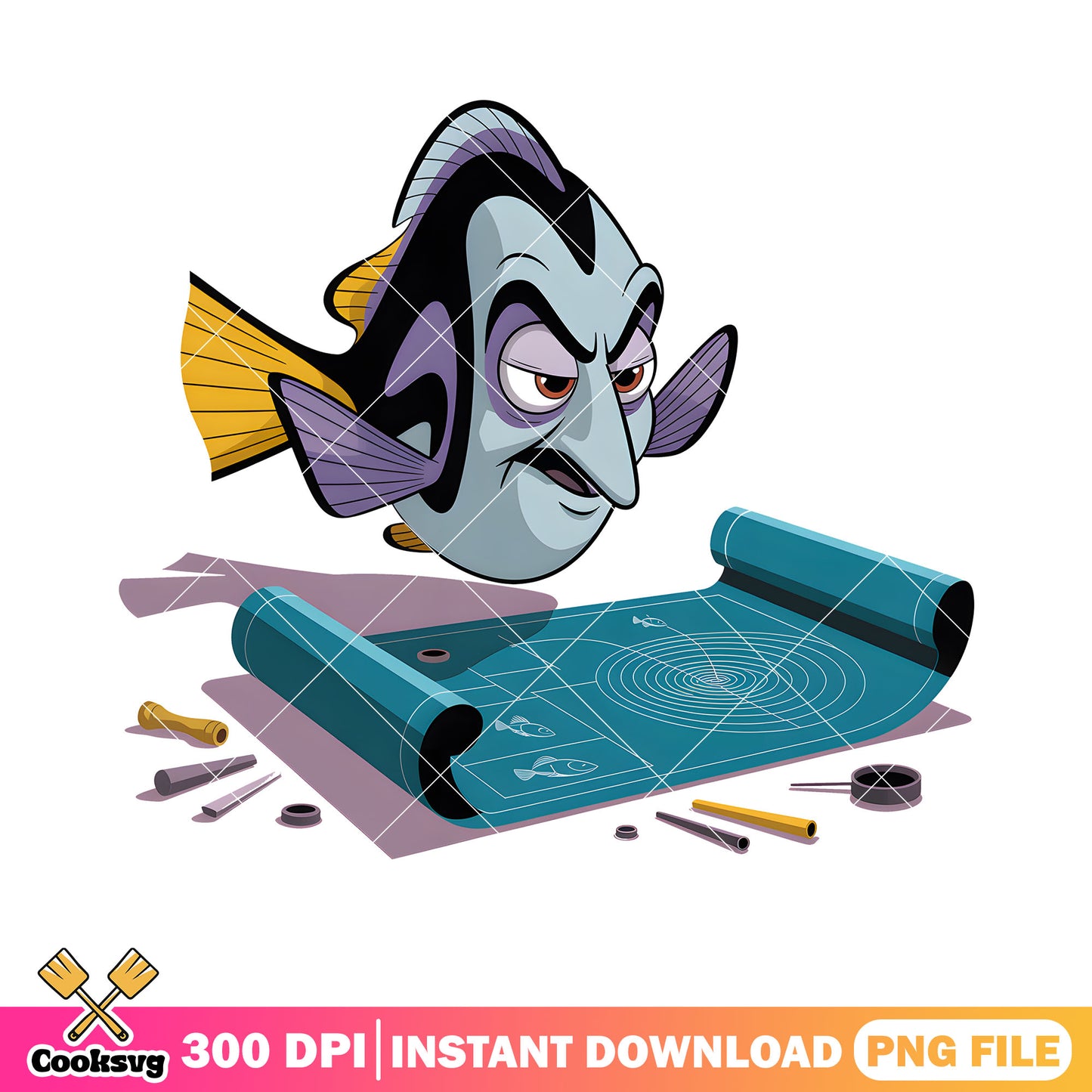 Evil dory fish png, dory fish png, finding nemo movie poster png