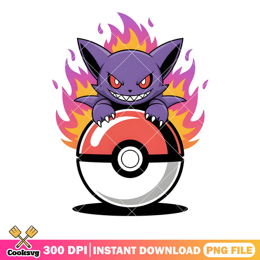 Evil gengar face pokeball png, pokemon gengar png, pokeball png