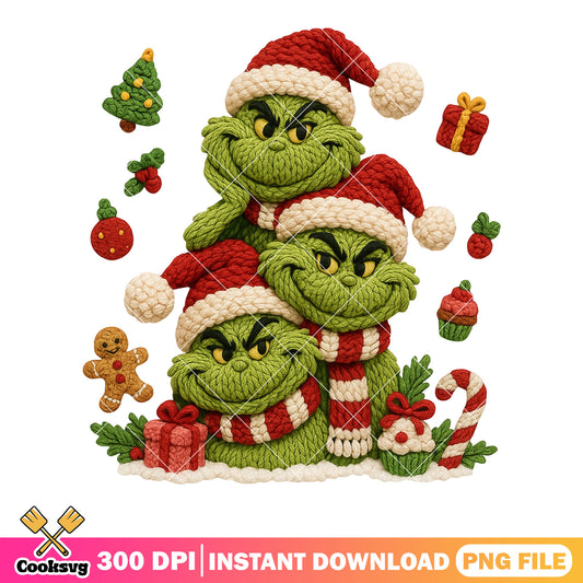 Evil monster christmas png, the grinch​ png, santa hat png