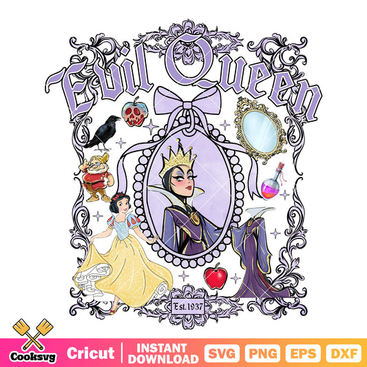 Evil queen in bow tie mirror png, disney evil queen png