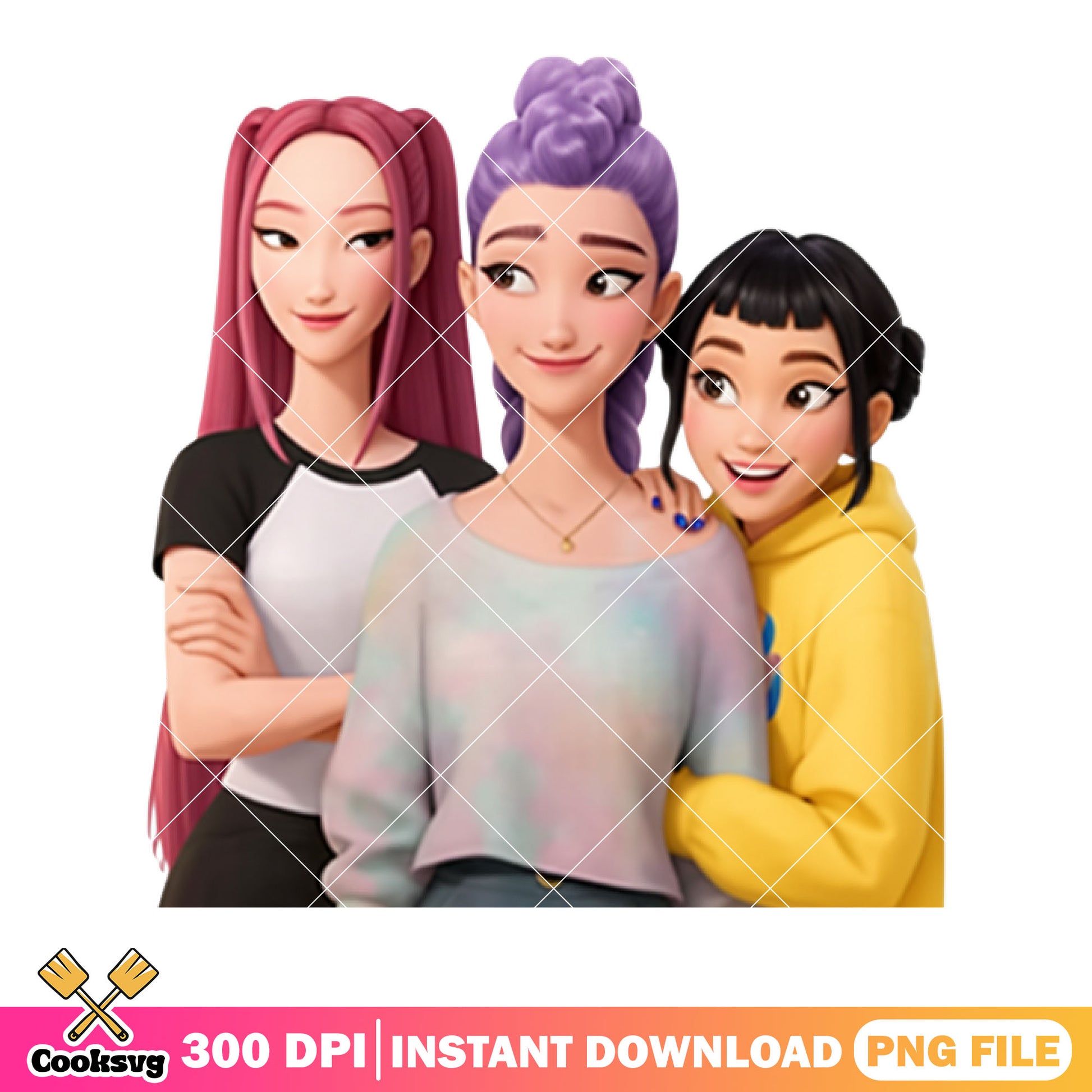 Eyes contact rumi huntrix png, kpop demon hunters png, huntrix girls png