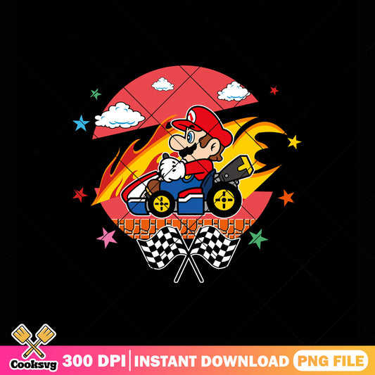 FIre Mario racing png, super mario racing png, nintendo art png