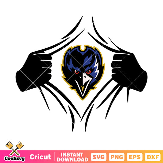 Falcon in my heart svg, nfl mascots​​​ svg, baltimore ravens svg