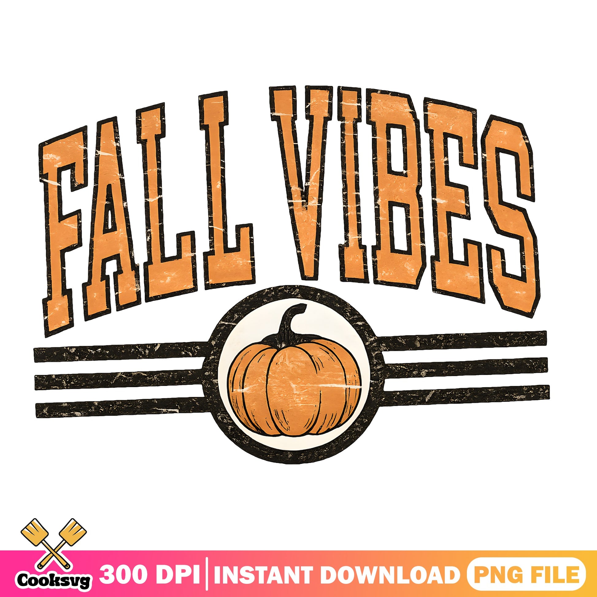 Fall Vibes Pumpkin PNG, Retro Fall Shirt Design, Autumn PNG