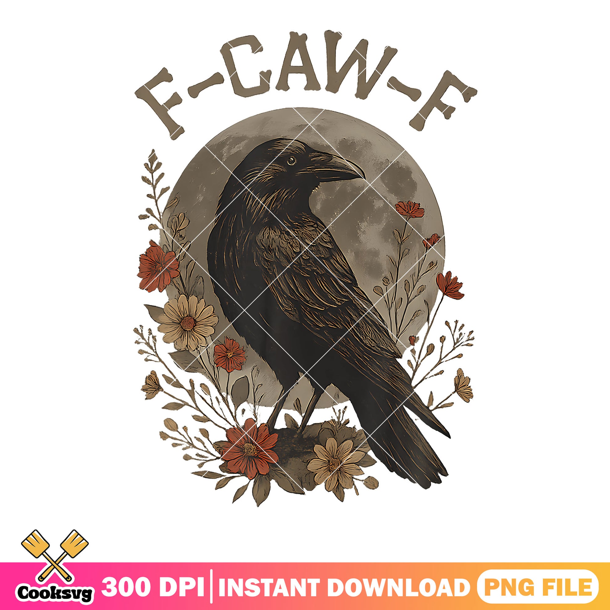 F caw F black raven png, full moon night png, black bird png