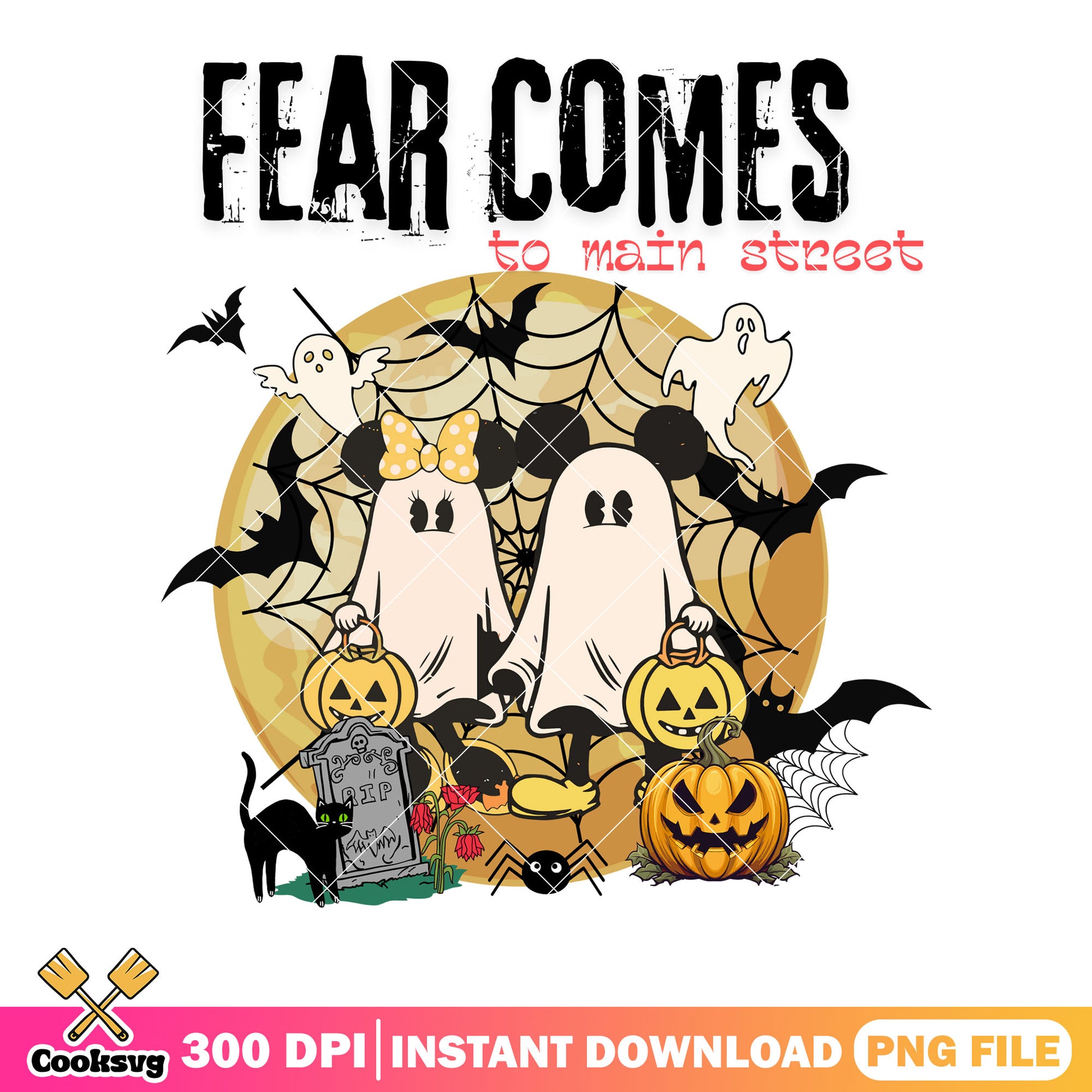 Fear comes to main street png, spider web png, scary halloween png