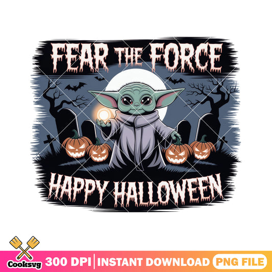 Fear the force yoda png, halloween costume​ png, yoda​ star wars png
