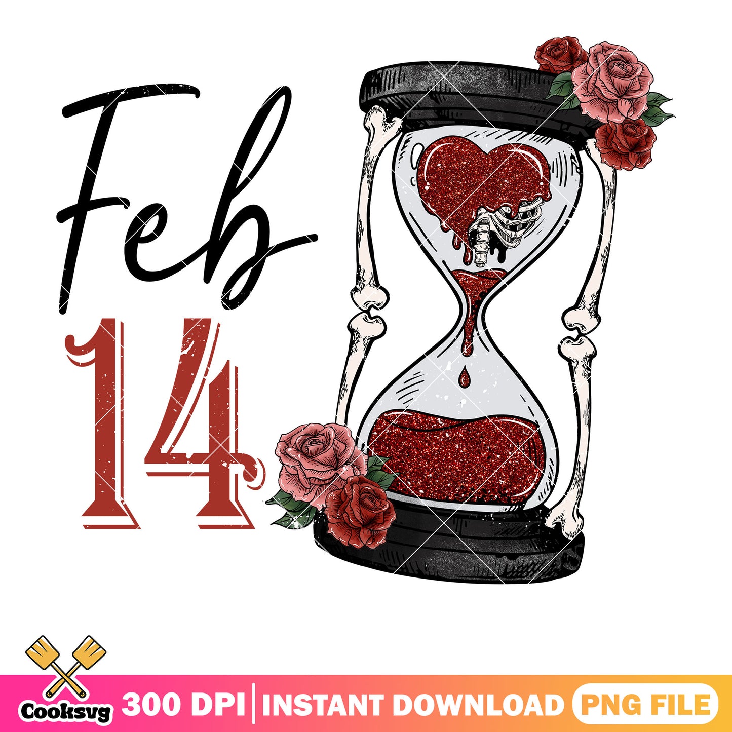 Feb 14 valentine hourglass png, happy valentine day png