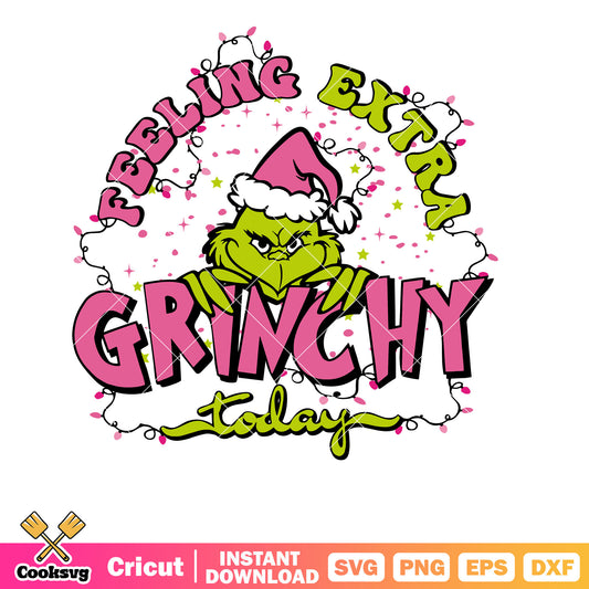 Feeling extra grinchy pink christmas svg, pink christmas svg, grinchmas svg