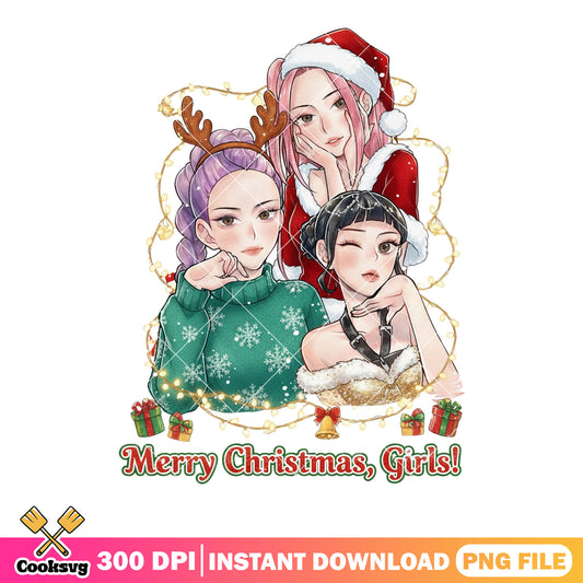 Feeling happy christmas girl png, huntrix png, christmas gifts png