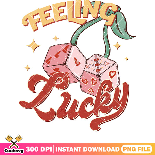 Feeling lucky pink valentine png, feeling lucky png, pink valentine png