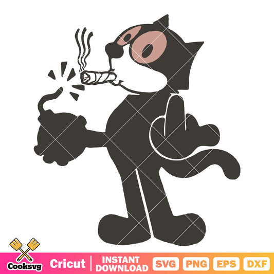 Felix the cat middle finger svg, middle finger svg, felix the cat​ svg