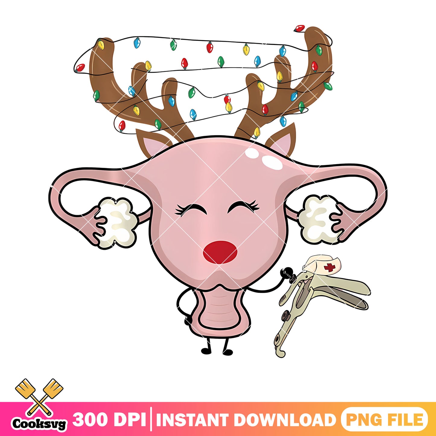 Festive Reindeer Speculum  png, reideer ​png, christmas stringlight png