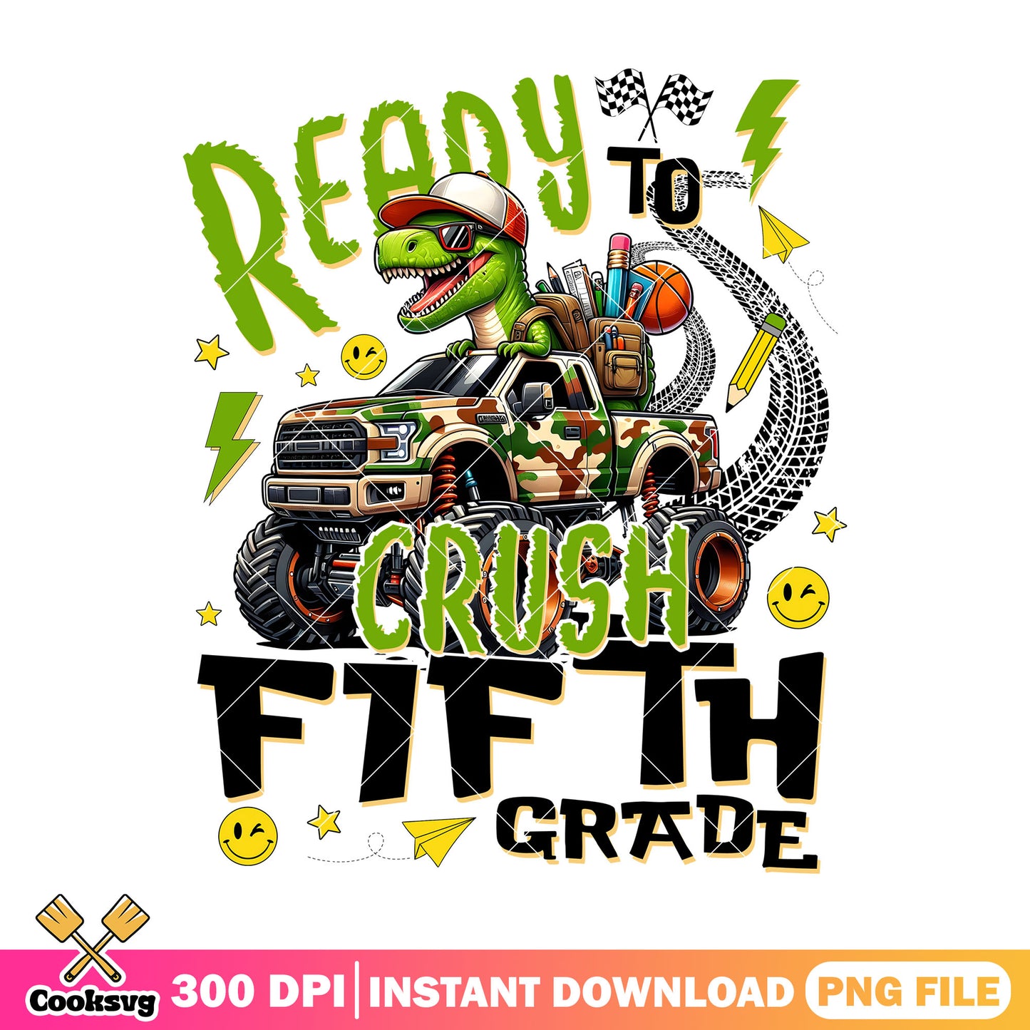 Fifith grade crush png, truck art png, going back to school png