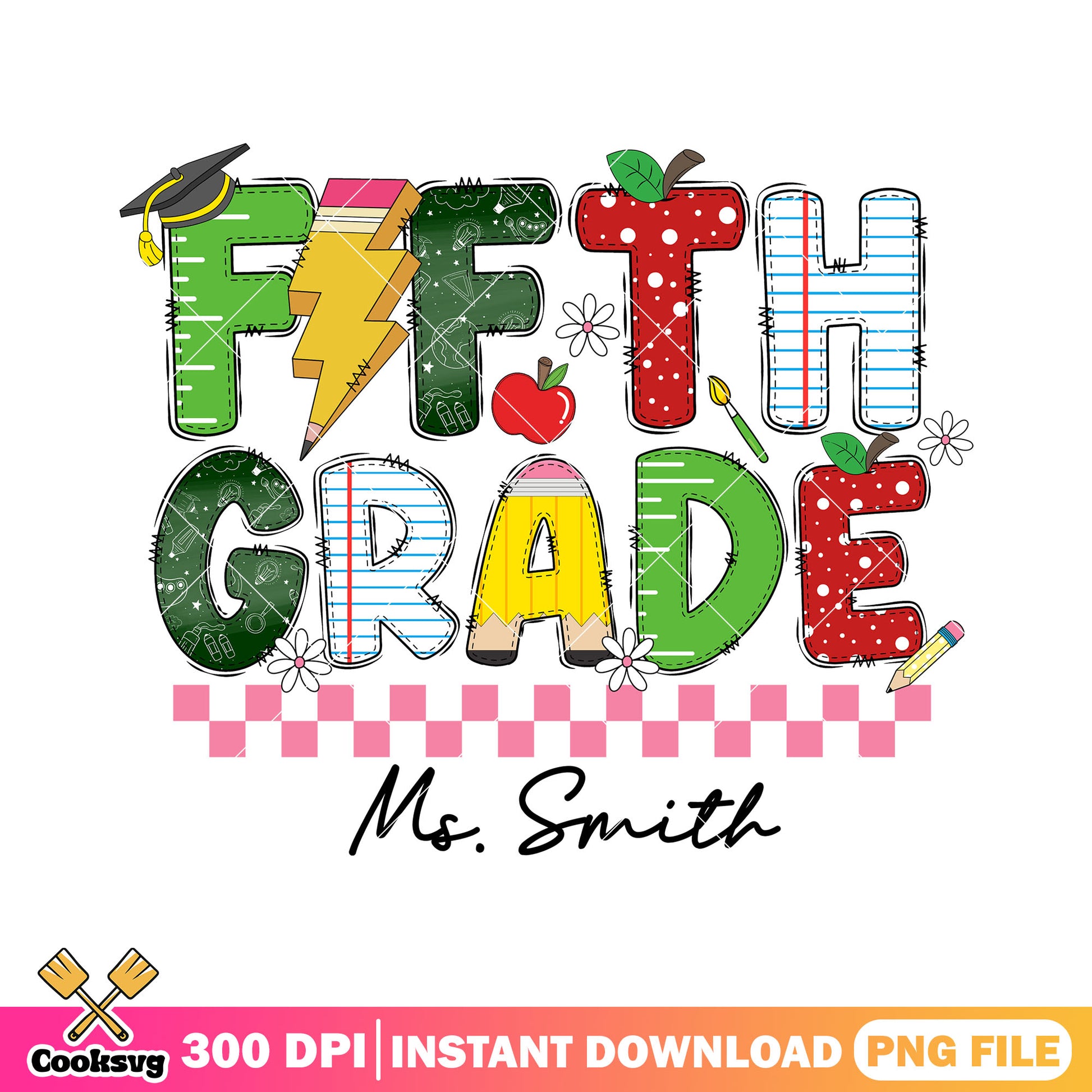 Fifth grade school design png, fifth grade png, back to school png